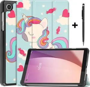 Case for Lenovo Tab M8 4th Gen 2023 8 inch Tablet Model TB-300FU TB-300XU, Slim Lightweight Stand Hard Shell Protective Cover with Stylus Pen Light Blue