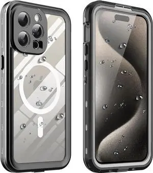 for iPhone 15 Pro Max 6.7 inch Waterproof Case Magnetic, [Compatible with MagSafe][with Screen Protector][IP68 Underwater][Dustproof] Phone Cover for iPhone 15 Pro Max 6.7"