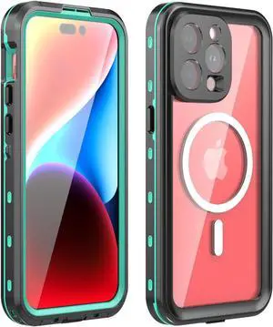 for iPhone 15 Pro Max 6.7 inch Waterproof Case Magnetic, [Compatible with MagSafe][with Screen Protector][IP68 Underwater][Dustproof] Phone Cover for iPhone 15 Pro Max 6.7" Blue