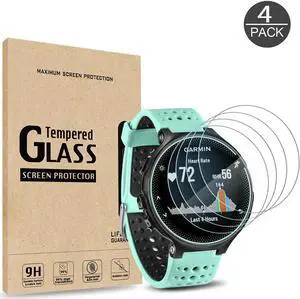 4 Packs Tempered Glass Screen Protector for Garmin Forerunner 235 225 620 220 [0.3mm 2.5D High Definition 9H] Premium Clear Screen Protective Film for Garmin Forerunner 235 225 620 220