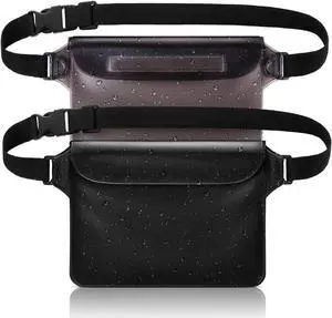 Werleo Waterproof Pouch with Waist Strap (2 Pack) | Best Way to Keep Your Phone and Valuables Safe and Dry | Perfect for Boating Swimming Snorkeling Kayaking Beach Pool Water Parks