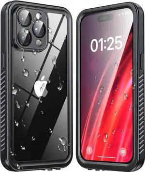 for iPhone 15 Pro Max Case Waterproof, Built-in Screen & Lens Protector [14 FT Military Drop Proof] [Shockproof] [Dustproof] [IP68 Underwater] Phone Case for iPhone 15 Pro Max 6.7 inch