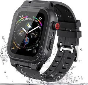 Compatible with Apple Watch Series 8 / Series 7 45mm Waterproof Case,Full Body Case with Screen Protector and Band, iWatch S8 S7 45mm Bumper Case Cover