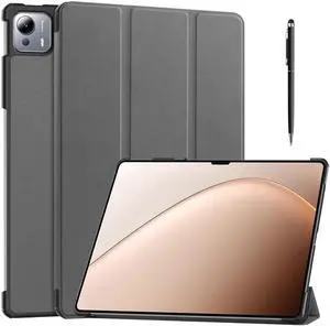 Case for Xiaomi Pad 7 Ultra 14 inch 2025, Slim Smart Cover Lightweight Hard Shell Protective Cover with Multi-Angle Stand, Universal Stylus Pen Grey