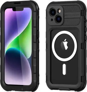iPhone 14 6.1 inch Waterproof Case, MagSafe Compatible, Built-in Screen Protector IP68 Underwater Dustproof 360 Full Body Shockproof Protective Cover