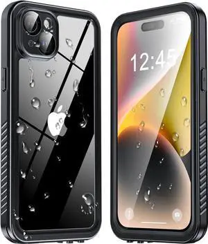 for iPhone 15 Plus Case Waterproof, Built-in Screen & Lens Protector [14 FT Military Drop Proof] [Full Body Shockproof] [Dustproof] [IP68 Underwater] Phone Case for iPhone 15 Plus 6.7 inch