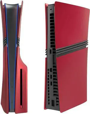 FacePlates for PS5 Pro Disc Edition Cover Plate for PS5 Pro Premium ABS Replacement Plates Anti-Scratch Dustproof Protective Shell Case for PlayStation 5 Pro Disc Version Red
