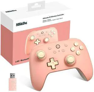 8Bitdo Ultimate 2C Wireless Controller for Windows PC and Android, Gamepad with 1000Hz Polling Rate, Remappable L4/R4 Bumpers, Rumble Vibration and Turbo Function Pink