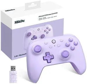 8Bitdo Ultimate 2C Wireless Controller for Windows PC and Android, Gamepad with 1000Hz Polling Rate, Remappable L4/R4 Bumpers, Rumble Vibration and Turbo Function Orange Purple