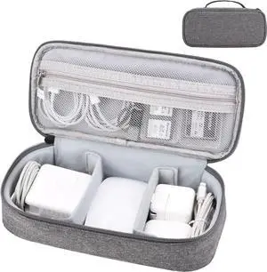 Cable Organizer Bag, Electronic Organizer Travel Case for Charger & Cords, Travel Accessories, Portable Power Bank Grey