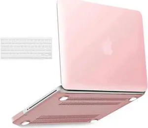 Compatible with MacBook Pro 13 Inch case A1278 Release 2012-2008, Plastic Hard Shell Case with Keyboard Cover for Apple Old Version Mac Pro 13 with CD-ROM Pink