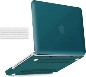 Compatible with MacBook Pro 13 Inch case A1278 Release 2012-2008, Plastic Hard Shell Case with Keyboard Cover for Apple Old Version Mac Pro 13 with CD-ROM Dark Green