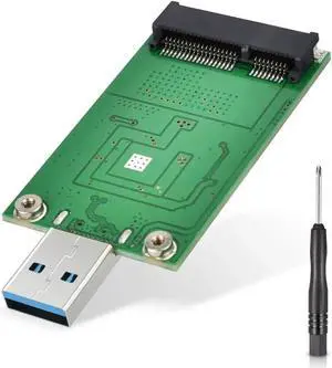 mSATA Adapter, mSATA to USB 3.0 Adapter, USB mSATA SSD Reader, 50mm Mini SATA Converter as Portable Flash Drive External Hard Drive (No Cable Needed)