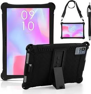 Okaysea 10.1 inch Silicone Tablet Case with Stylus Pen & Shoulder Strap, Moderness 10.1" Case, Soft Portable Protective Cover for QunyiCO 10.1, Azeyou Tab 6 10 inch