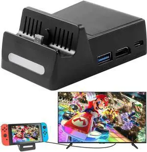 Werleo Switch TV Dock Atuten Mini Portable Conversion Base for N-Switch Charging Stand for Nintendo Switch with HDMI and USB 3.0 Port, Replacement for Nintendo Switch Dock