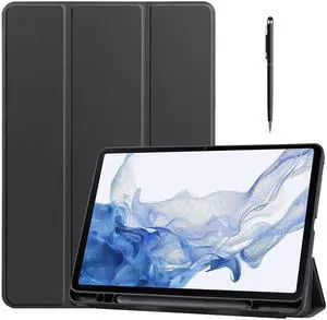 Case for Samsung Galaxy Tab S8 11 inch 2022/Tab S7 2020 11" Model SM-X700/X706/T870/T875/T878, Slim Smart Stand Cover Protective Cover with Pencil Holder, Stand, Universal Stylus Pen