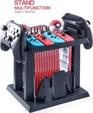 Storage Stand for Nintendo Switch Storage Stand Controller Holder for Nintendo Switch Accessories and 2 Poke Ball Plus Controllers