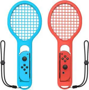 Tennis Racket for Nintendo Switch Joy-Con Controller,Accessories for Nintendo Switch Game Mario Tennis Aces Blue and Red - Only Use for Swing Mode on Nintendo Switch