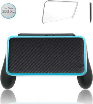 Updated Hand Grip for Nintendo 2DS XL with 1 Stylus and 1 Clear Case for Nintendo 2DS XL