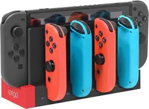 Charger for Nintendo Switch Joy Cons Controllers, Charging Dock Base Station for Nintendo Switch Joy-Con with Indicator, Charger Station Stand for 4 Joy Cons