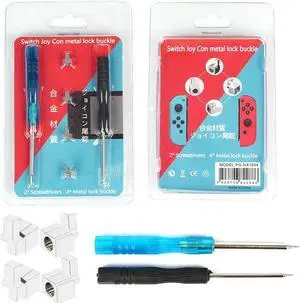 Joy-Con Metal Buckles Replacement Parts for Nintendo Switch Joy Con Repair Replacement Latches Left and Right Lock Buckles with Screwdrivers