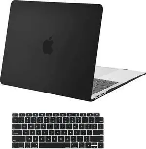 Compatible with MacBook Air 13 inch Case 2020 2019 2018 Release A2337 M1 A2179 A1932 Retina Display with Touch ID, Protective Plastic Hard Shell Case & Keyboard Cover Skin Black