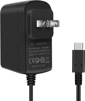 Nintendo Switch AC Adapter 15V/2.6A Fast Travel Wall Charger with 5FT USB Type C Cable for Nintendo Switch and Pro Controller Supports TV Mode and Dock Station