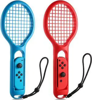 Tennis Racket for Nintendo Switch Werleo Twin Pack Tennis Racket for N-Switch Joy-Con Controllers for Mario Tennis Aces Game Blue & Red