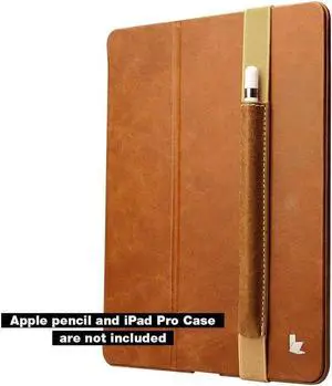 Apple Pencil Case Cover Genuine Leather Slim Sleeve Carrying Bag Protective Pencil Holder with Elastic Band for Apple iPad Pro 9.7 Inch, iPad 9.7 2017, iPad Pro 10.5 Inch and 2.9 Inch Pencil
