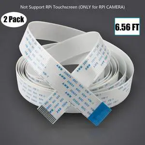 Werleo 2 Packs Ribbon Flat Cable for Raspberry Pi camera 15pin 1.0mm pitch 200cm / 6.56ft Werleo 2 Packs Ribbon Flat Cable for Raspberry Pi camera 15pin 1.0mm pitch 200cm / 6.56ft