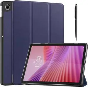 Case for Lenovo Tab 10.1 inch 2025 Model TB311FU TB311XU, Slim Smart Cover Lightweight Hard Shell Protective Cover with Multi-Angle Stand, Universal Stylus Pen Blue
