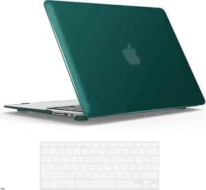 Compatible with Old Version MacBook Air 13 Inch Case (2017-2010 Release) Model: A1466 / A1369, Plastic Hard Shell Case with Keyboard for Apple Mac Air 13" Dark Green