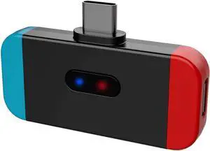 Bluetooth 5.0 Audio Transmitter Adapter with USB C Plug & Play Pass-Through PD High Speed Charging Support in Game Voice Chat for Nintendo Switch Sony PS4