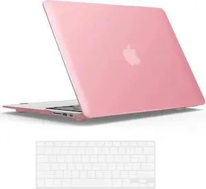 Compatible with Old Version MacBook Air 13 Inch Case (2017-2010 Release) Model: A1466 / A1369, Plastic Hard Shell Case with Keyboard for Apple Mac Air 13" Pink
