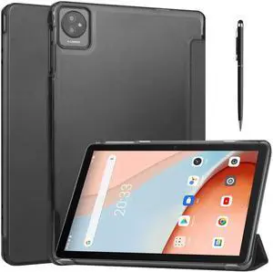 Custer Case for Blackview Tab 7 WiFi / Tab 8 WiFi 10.1" Ultra-Thin PU-Leather Hard Shell Slim Translucent Frosted Hard Back Cover with Universal Stylus Pen