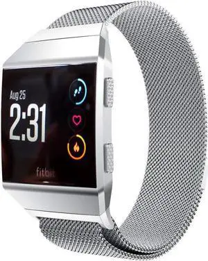 Werleo Compatible with Fitbit Ionic Bands Metal Stainless Steel Small & Large Strap Comfortable Adjustable Closure Wrist Sport Band Replacement for Fitbit Ionic Smart Watch