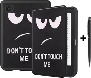 Case for 6 inch Kobo Clara 2E / Tolino Shine 4, 2022 Released, Ultra Slim Lightweight Folio Premium PU Leather Protective Cover with Auto Sleep/Wake Function, 2 in 1 Stylus Pen Black/White
