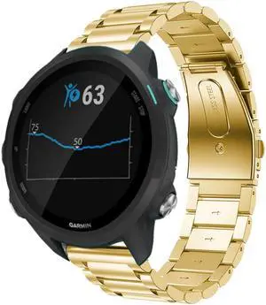 Werleo Compatible for Garmin Vivoactive 3 Watch Band 20mm Stainless Steel Watch Strap for Garmin Forerunner 645 / Forerunner 245 / Samsung Galaxy Watch 42mm / Galaxy Watch Active 40mm Smart Watch Gold