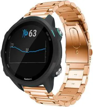 Werleo Compatible for Garmin Vivoactive 3 Watch Band 20mm Stainless Steel Watch Strap for Garmin Forerunner 645 / Forerunner 245 / Samsung Galaxy Watch 42mm / Galaxy Watch Active 40mm Smart Watch