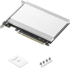 Quad M.2 PCIe 4.0 / PCIe 3.0 X16 Expansion Card with Heatsink, Support 4 x PCIe NVME M.2 SSD, RAID-on-CPU (VROC) in Intel Platform and PCIe 4.0 RAID in AMD Platform, M/B PCIe Bifurcation is Required