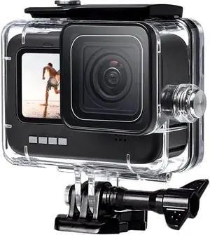 60M Waterproof Case for GoPro Hero 12 Black / Hero 11 Black / Hero 10 Black / Hero 9 Black, Protective Underwater Dive Housing Shell with Bracket Accessories for Go Pro Hero 12 11 10 9 Action Camera