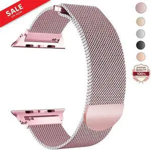Compatible with iWatch Band 38mm / 40mm - 42mm / 44mm Men Women Magnetic Closure Clasp Replacement Mesh Milanese Bands Compatible for Apple Watch iWatch Series 1 2 3 4