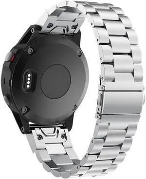 Werleo Fenix 5S Band Quick Release Easy Fit 20mm Solid Stainless Steel Metal Bands Compatible for Garmin Fenix 5S / 5S Plus / D2 Delta S Smartwatch Silver