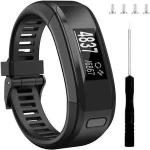 Compatible Bands Replacement for Garmin Vivosmart HR with Metal Buckle Fitness Wristband Strap