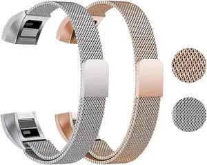 2PCS Stainless Steel Replacement Bands Strap Compatible with Fitbit Alta and Fitbit Alta HR