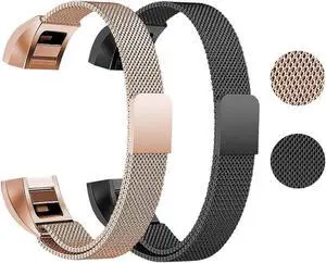 2PCS Stainless Steel Replacement Bands Strap Compatible with Fitbit Alta and Fitbit Alta HR