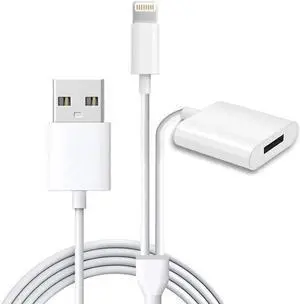 iPad Pencil Charger Cable for Apple Pencil 6 inch 2-in-1 USB Apple Pen Charging Cable Multi Function Charger Data Cable Lightning Charging Adapter for iPad Pro iPhone