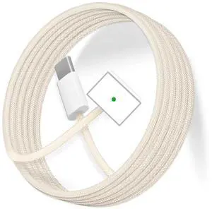 140W USB C to Magnetic 3 Safe Charging Cable (2 M/6.6 ft) for M4 MacBook Air Pro Charger, Magnetic Charger Cord for MacBook Pro (16"/14"2024/2023/2021), Air (15"/13"M4 2025, M3 2024, M2 2023, M2 2022)