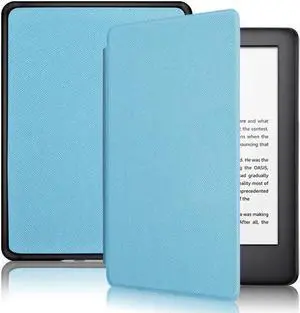 Slim Shell Case for All-new Kindle 10th Generation 2019 Release Lightweight Premium PU Leather Protective Cover with Auto Sleep / Wake - NOT Fit Kindle Paperwhite or Kindle 8th Gen Light Blue