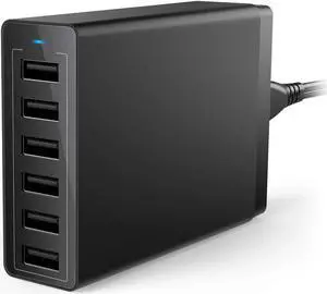 50W 6 Port Desktop USB Charging Hub charger High Speed smart Wall Travel Charger For iPhone XS XS Max XR X 8 7 6 Plus iPad Pro Air 2 mini iPod Samsung Galaxy S7 S6 Edge Plus Note 5 4 LG Nexus HTC